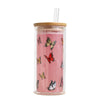 Luxe Glass Smoothie Tumbler | 430ml | Butterflies - Eugaia
